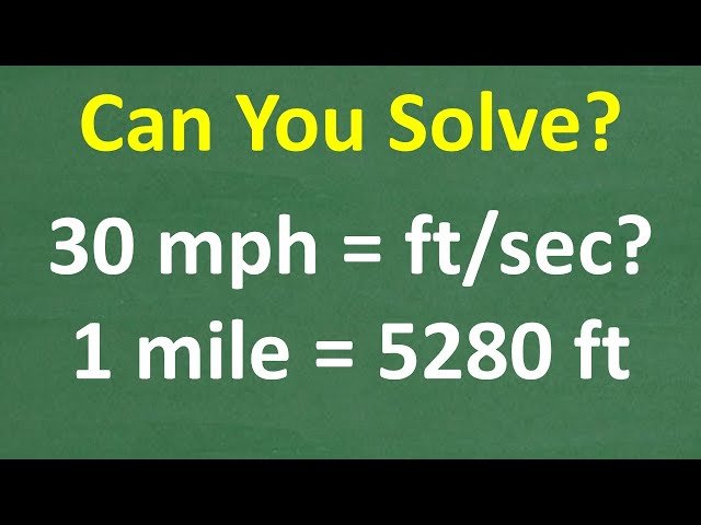 Converting Units from MPH to Feet per Second - Basic Math Tutorial