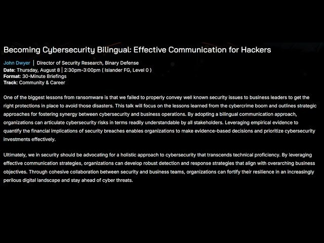 Becoming Cybersecurity Bilingual - Effective Communication for Hackers