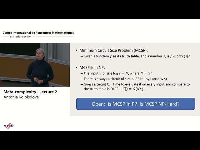 Meta-complexity - Lecture 2