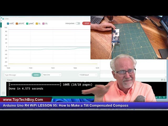 Arduino Uno R4 WiFi - How to Make a Tilt Compensated Compass - Lesson 95