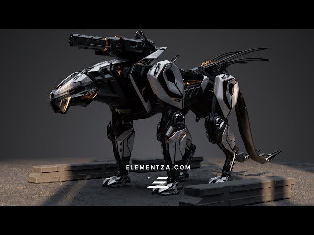 Creating a Sci-Fi Animal Battle Drone - Full 3D Modeling Timelapse