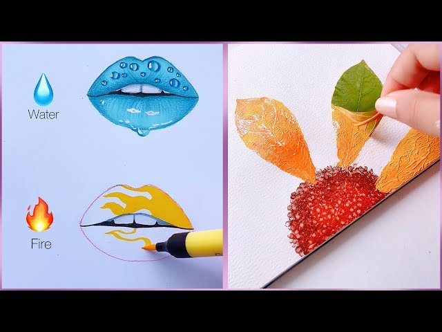 14 Easy Creative Art Hacks When You're Bored - Drawing Tutorials for Beginners - Painting