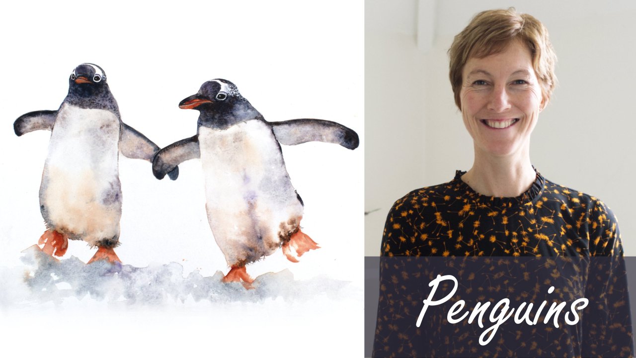 Winter Penguins: A Free-Flow Watercolour Masterclass with Jane Davies