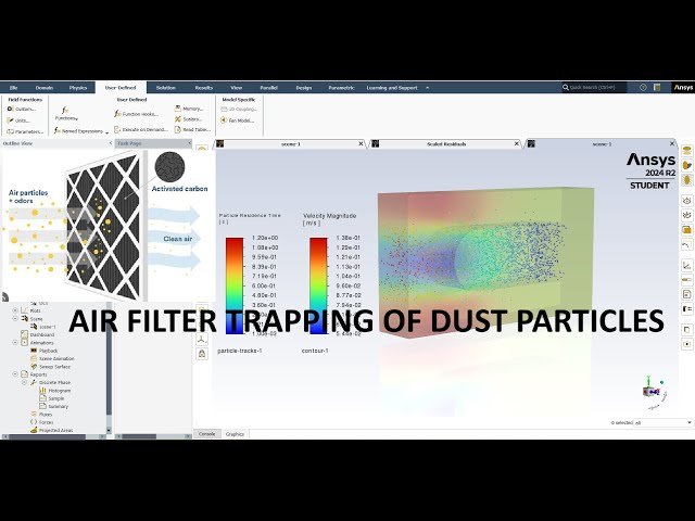 AirFilter Simulation of Dust Particle Trapping Using Rosin Rammler Distribution in Ansys Fluent - Part 1