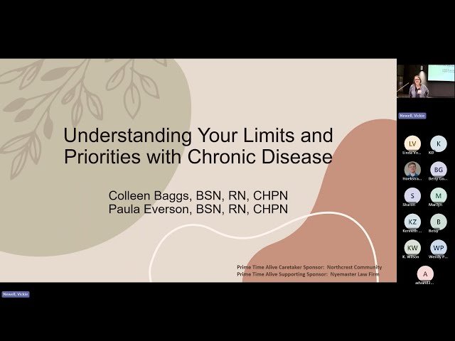 Prime Time Alive - Understanding Your Limits and Priorities with Chronic Disease as You Age