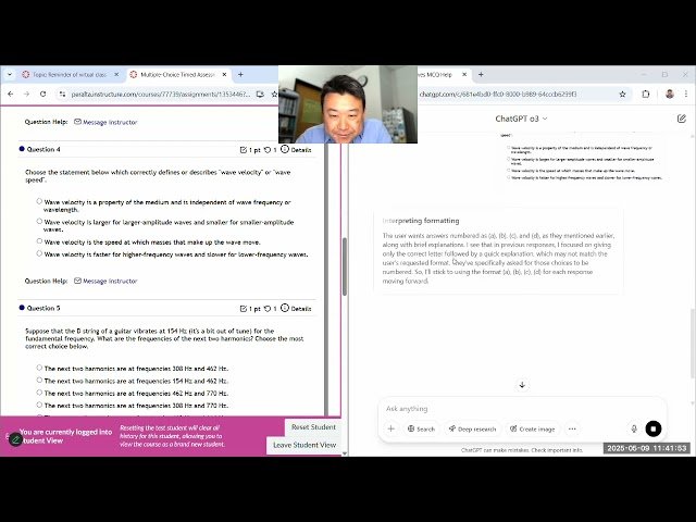 Physics 4A - Oscillations and Waves MC Timed Assessment Demos 9 and 10
