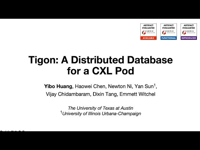Tigon - A Distributed Database for a CXL Pod