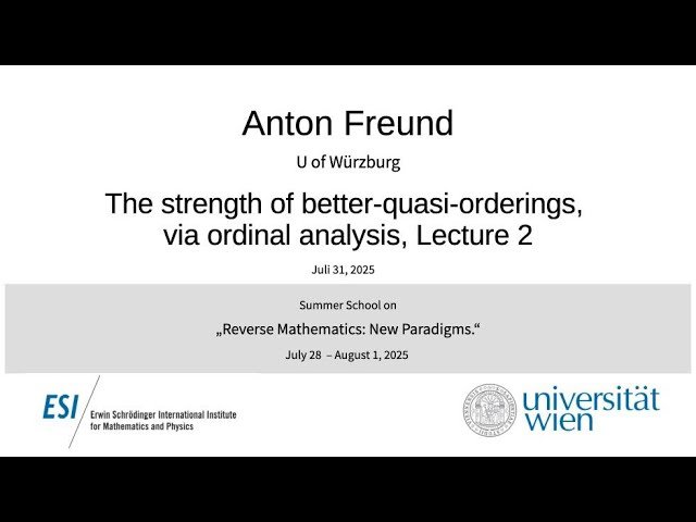 The Strength of Better-Quasi-Orderings via Ordinal Analysis - Lecture 2