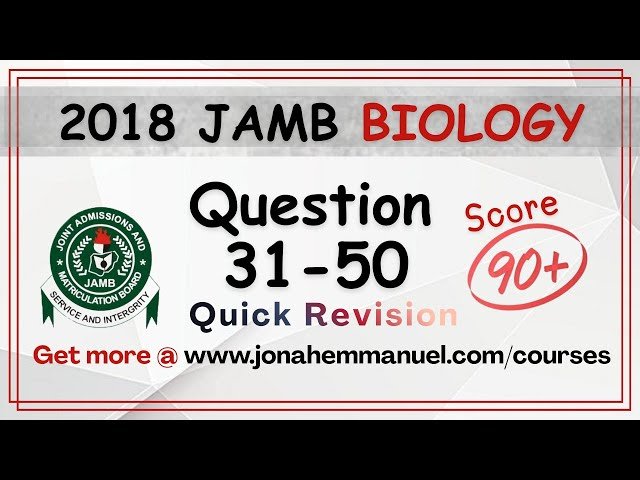 JAMB 2018 Biology Past Questions and Answers Revision - Part 2