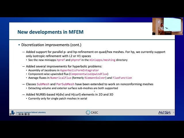 MFEM Recent Developments - Modular Finite Element Methods Workshop 2025