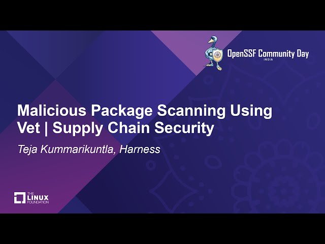 Malicious Package Scanning Using Vet - Supply Chain Security