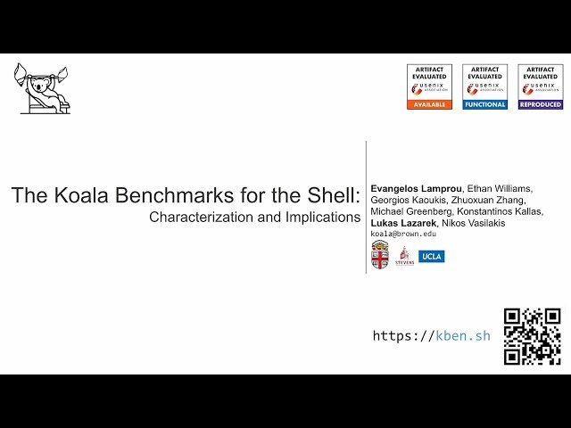 The Koala Benchmarks for the Shell - Characterization and Implications
