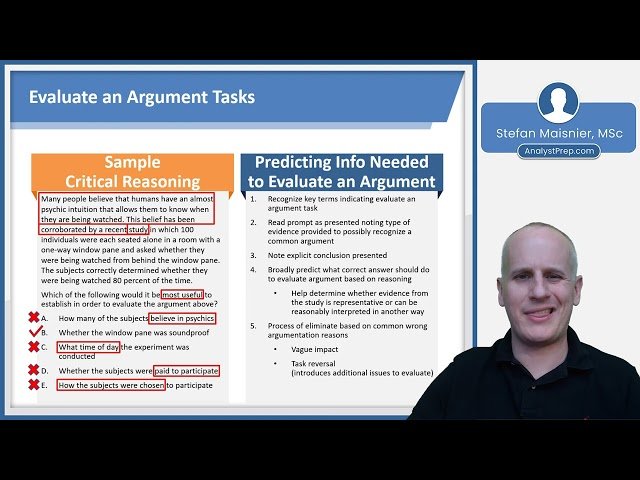 Evaluating Arguments - Critical Reasoning Tactics for Executive Assessment