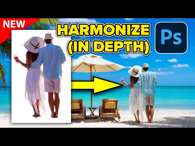 Combine Photos in 1 Click in Photoshop - New Harmonize In Depth