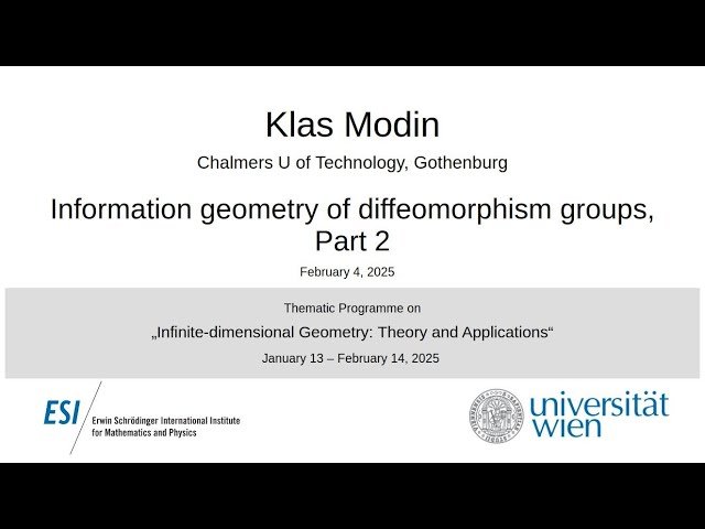 Information Geometry of Diffeomorphism Groups - Part 2
