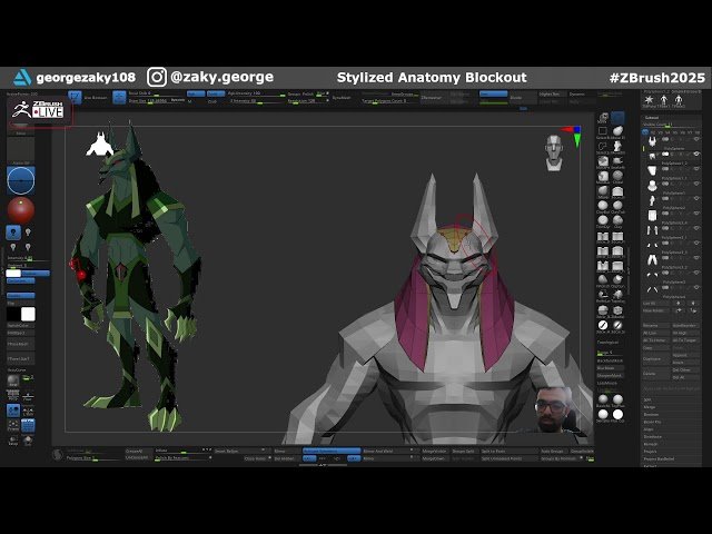 Stylized Anatomy Blockouts - ZBrush 2025: Day 18 Egyptian Edition
