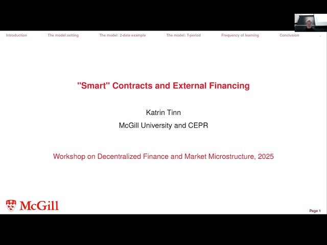 Smart Contracts and External Financing