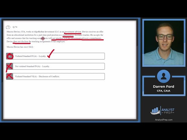 CFA Level I Mock Exam 4A - Ethics and GIPS Questions 71-80