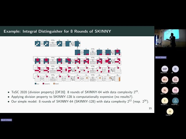Symmetric-key Cryptanalysis Automation and Modelling Workshop - Session 2, Talk 2
