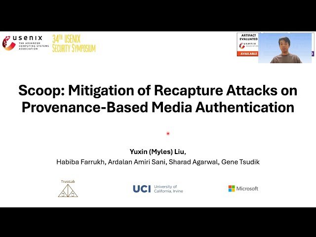 Scoop - Mitigation of Recapture Attacks on Provenance-Based Media Authentication