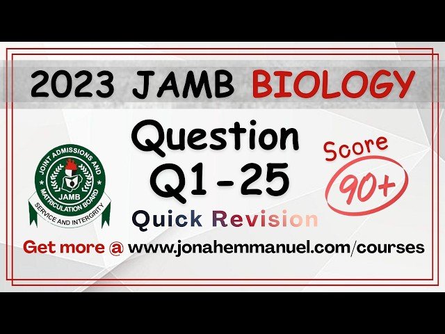 JAMB 2023 Biology Past Questions and Answers Revision - Part 1