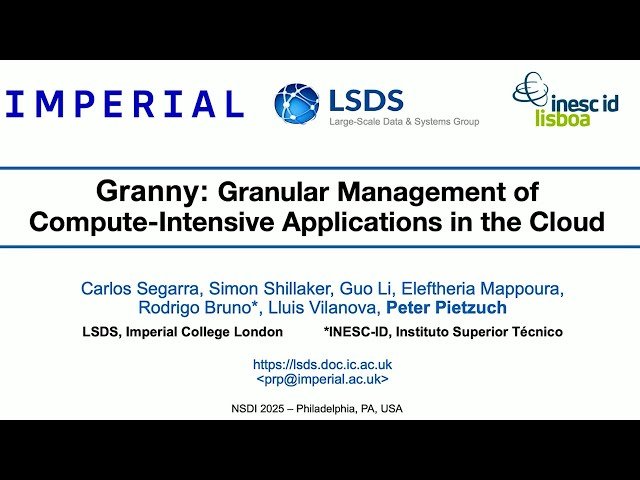 GRANNY - Granular Management of Compute-Intensive Applications in the Cloud