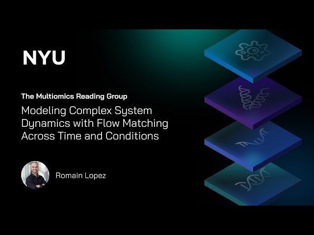 Modeling Complex System Dynamics with Flow Matching Across Time and Conditions