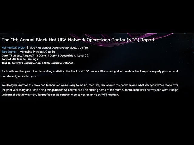 The 11th Annual Black Hat USA Network Operations Center Report