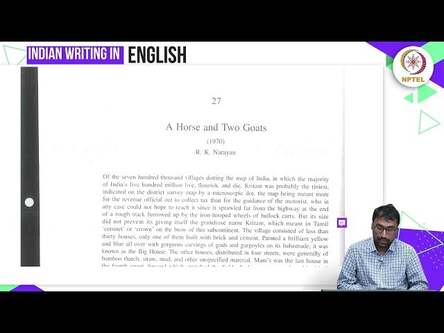 R.K. Narayan's "A Horse and Two Goats" - Part 1