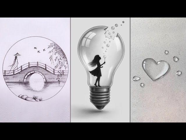 6 Pencil Sketch Ideas - Drawing Tutorial for Beginners