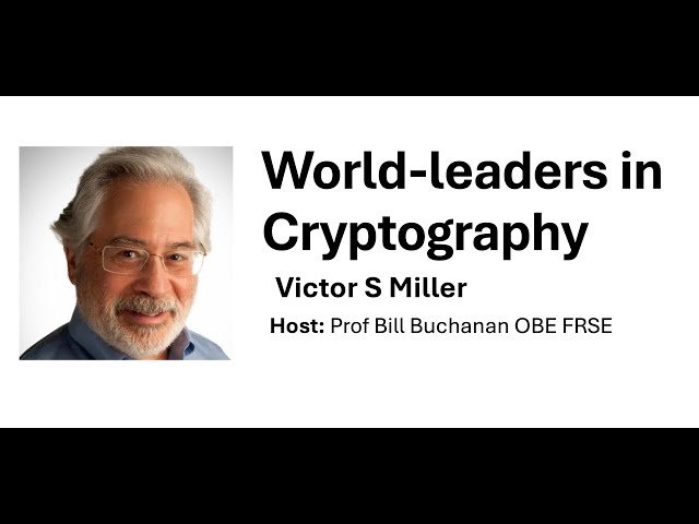 Elliptic Curve Cryptography and Computational Number Theory with Victor S Miller