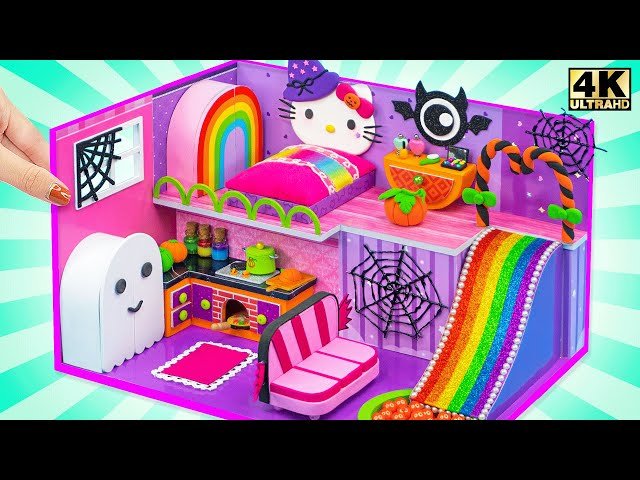 Hello Kitty Halloween Mini House - DIY Spooky Room Makeover