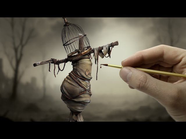 Sculpting a Nightmare Scarecrow from a Ruined World - The Burlap Bride - Polymer Clay Sculpture