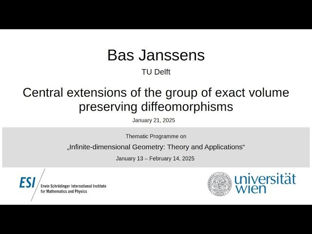 Central Extensions of the Group of Exact Volume Preserving Diffeomorphisms