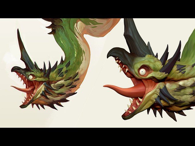 2D to 3D Live - Sculpting a Lizard-Dragon-Thing