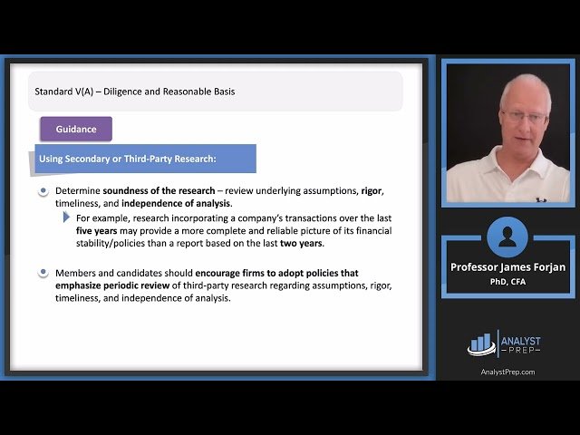 Standard V - Investment Analysis, Recommendations, and Action - 2025 Level II CFA Exam - Ethics - Reading 32