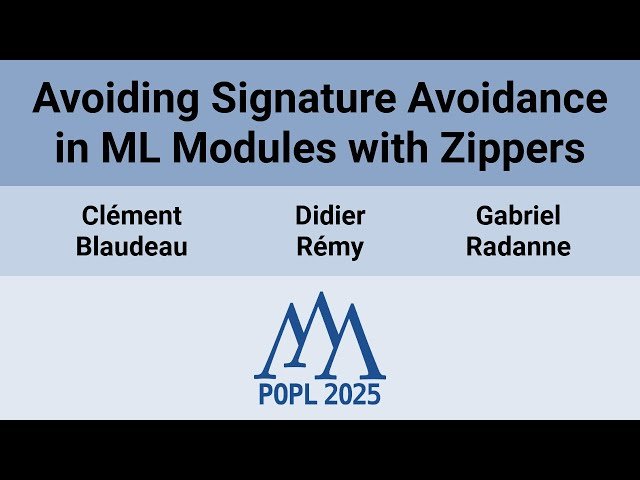 Avoiding Signature Avoidance in ML Modules with Zippers