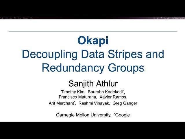Okapi - Decoupling Data Striping and Redundancy Grouping in Cluster File Systems