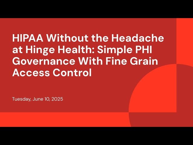 HIPAA Without the Headache - Simple PHI Governance With Fine Grain Access Control