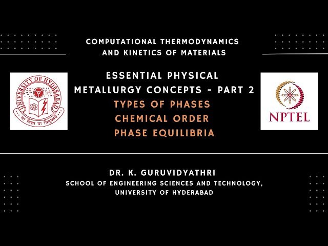 Essential Physical Metallurgy Concepts 2 - Types of Phases, Chemical Order, Phase Equilibria