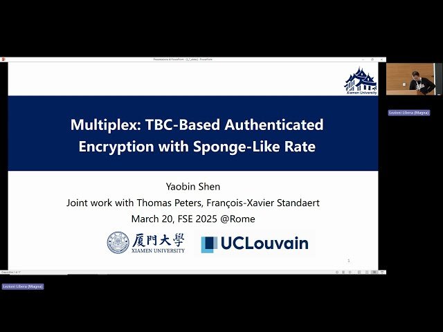 Authenticated Encryption - Talk 1/3
