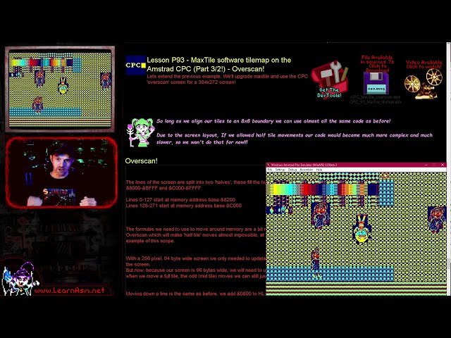 MaxTile Software Tilemap on the Amstrad CPC - Overscan Implementation - Lesson P93