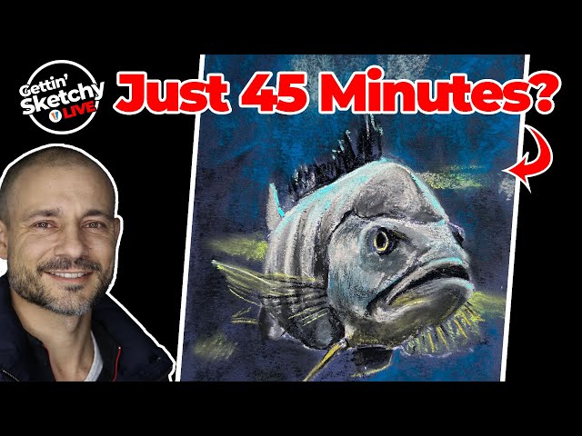 Can I Draw a Fish with Pastels LIVE in 45 Minutes - Gettin' Sketchy