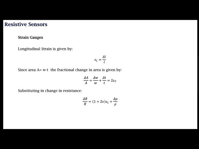 Biomedical Sensors - Resistive Sensors - Part 1