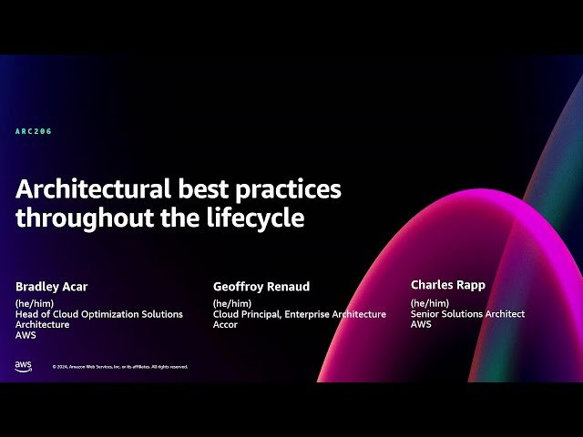 Architectural Best Practices Throughout the Workload Lifecycle