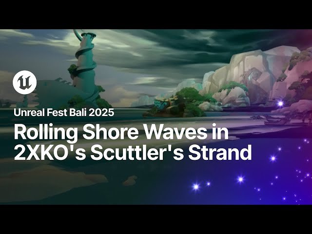 Rolling Shore Waves in 2XKO's Scuttler's Strand - 3D Procedural Vertex Shader Techniques