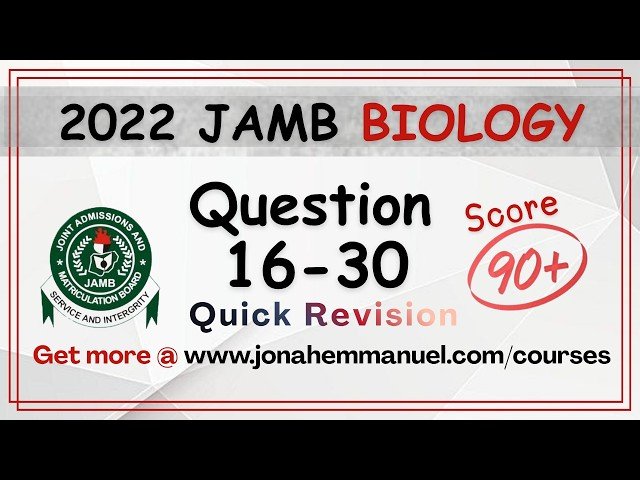 Biology JAMB 2022 Tutorial - Past Questions and Answers with Step-by-Step Solutions