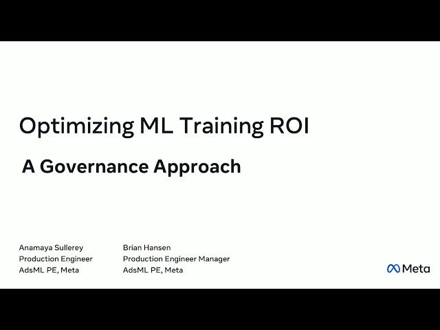 Optimizing Machine Learning Training Infrastructure: A Governance Approach