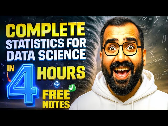 Complete Statistics for Data Science in One Shot - 4 Hours - In Hindi