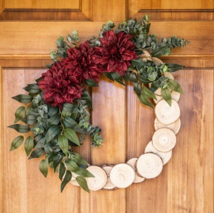 Virtual Wood Slice Wreath (Kit Included) (Team Building)